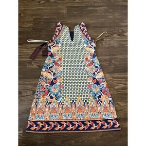 HALE BOB Women's Abstract Print Sleeveless Shift Dress Wearable Art 1960's Small